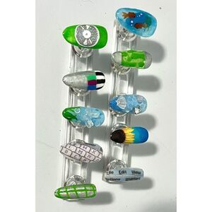 Frutiger Aero Nostalgia Full Custom Hand Made Press on Nail Set